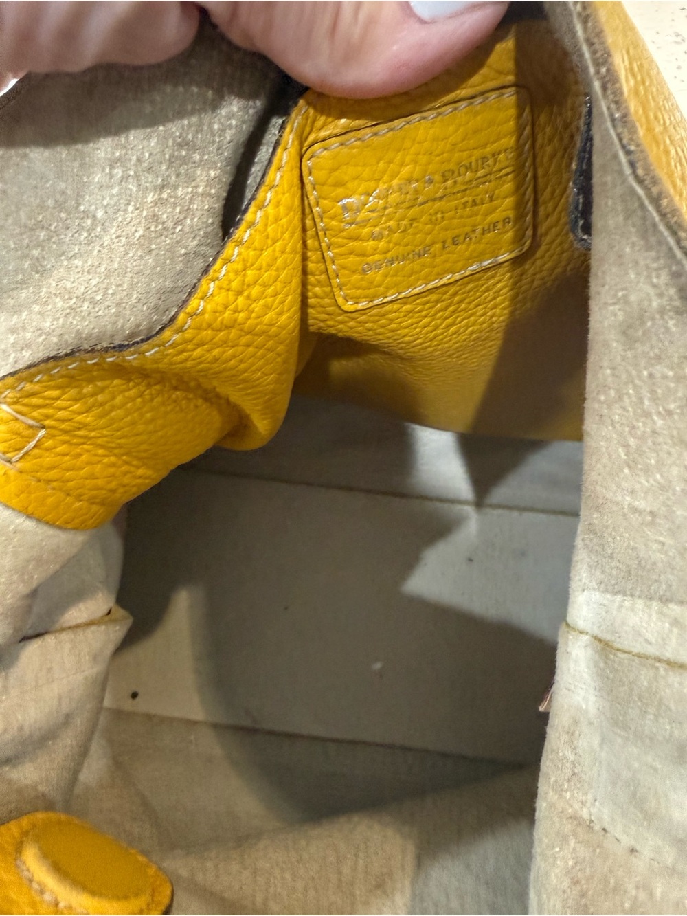 Dooney & Bourke Yellow Leather Shoulder Hobo - Picture 4 of 4
